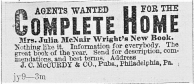 Julia McNair Wright The Complete Home ad.jpg